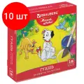 Комплект 10 шт, Гуашь BRAUBERG магия цвета, 16 цветов по 20 мл, без кисти, картонная упаковка, 191334