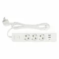Сетевой удлинитель с USB Power Cube PowerCube, 3 розетки с заземлением, с выключателем, 3USB, 3500 Вт, 16А, 1.9 м, 3*1,0 (белый)
