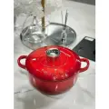 Кастрюля Smeg, чугунная, красный, с антипригарным покрытием, 4.2 л