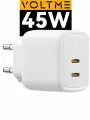 Зарядное устройство VOLTME Revo 45 Duo CC GaN, 45W, блок питания USB Type C, быстрая зарядка для телефона iPhone Samsung, адаптер белый Online Box