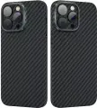 Чехол композитный (кевлар) противоударный Memumi Kevlar Series Metal Ring iPhone 14 Pro (6.1) черный