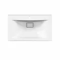 Мебельная раковина Paola Elegante 750 встраиваемая, из литьевого мрамора, раковина для ванной, со сливом-переливом, белая, прямоугольная