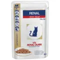 Влажный корм Royal Canin Renal Feline (Говядина), для взрослых кошек с заболеванием почек, кусочки в соусе (12шт по 85г)
