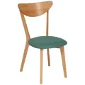 Стул MAXI TetChair зеленый, светлое дерево, ткань, дерево, мягкое сиденье, без подлокотников