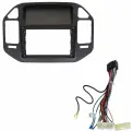 Комплект для магнитолы Митсубиси Паджеро 3 1999-2006 (9-дюймов) черная матовая замена панели переходная рамка с кабелем