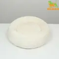 Лежанка для собак и кошек, длинный мех, 45 х 35 х 11 см, молочная 9347893