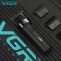 Триммер VGR, для бороды, усов, для тела, от сети, нержавеющая сталь красный