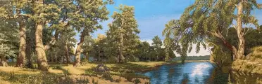 Гобелен, гобелен без рамы 145х47 см / Лесная прохлада