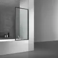 Шторка на ванну Vincea VSB-41700CLB 70 см, стеклянная, черная, неподвижная, прозрачная, итальянская