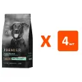 Корм сухой Premier Low Grain Dog Adult Medium Lamb & Turkey низкозерновой для собак средних пород, ягненок индейка, 3 кг х 4 шт