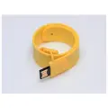 Флешка в виде браслета (128 Гб / GB USB 2.0 Желтый/Yellow SS001 Именной логотип)