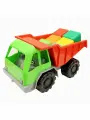 Машинка самосвал в наборе с кубиками зеленый/красный