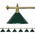 Светильник для бильярда 6 плафонов Evergreen зеленые плафоны / золотая штанга