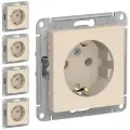 Розетка Systeme Electric AtlasDesign ATN000243 с заземлением, 16А, без шторок, бежевый, комплект из 5шт