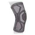Наколенник ортопедический серый с 2 ребрами жесткости и силиконовым кольцом Ttoman KS-E03, XL