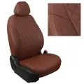Комплект авточехлов Автопилот Nissan Qashqai I (J10) с 06-14г. Экокожа ромб (Темно-коричневый + Темно-коричневый)