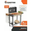 Мангал-гриль GRATAR Simple ST4, 12 пазов для шампуров, черный цвет