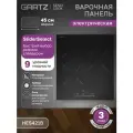 Электрическая варочная панель GARTZ HES421B SenciCook, встраиваемая, 45см, 3 конфорки, зона расширения, стеклокерамика, черная
