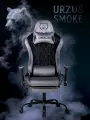 Кресло игровое компьютерное URZUS Smoke UR-7351115, с подлокотниками, подставкой для ног, велю, черно-серое