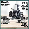 Катушка DAYO KGG 6000, 6+1 подшипников, с байтранером для спиннинга, донки, фидера и карпового удилища рыболовная безынерционная с передним и задним фрикционом