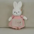 Мягкая игрушка Зайка в платье/ Плюшевый Заяц для сна KiDWoW розовый 30см