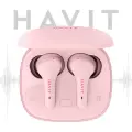 Наушники беспроводные блютуз TWS HAVIT TW959 с микрофоном, влагозащитой, игровые, розовые