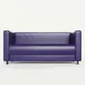 Диван прямой офисный из эко кожи с подлокотниками Пауза (Фиолетовый 180)