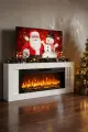 Тумба под ТВ с электрическим очагом Премьер 50 WI-FI, эффект звука потрескивания дров, живого пламени, ширина 170 см