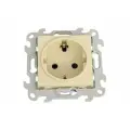 4 шт. Simon 24 Слоновая кость Розетка 2К+3 Sсhuko с защитными шторками, 2450432-031