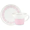 Чайная пара Императорский фарфоровый завод Геометрия 5, форма Волна, 1 персона, 2 предм. белый/розовый 1 2