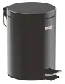 Ведро мусорное (урна) с педалью Laima Classic, 5 л, черное, глянцевое, металл, со съемным внутренним ведром, 604943