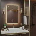 Зеркало Квартал 110*110 с тёплой LED-подсветкой и часами