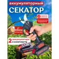Секатор аккумуляторный садовый с 2 аккумуляторами АКБ, кусторез, сучкорез, черный