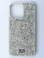 Чехол Swarovski, для iPhone 14, матовый, серебристый, пластик