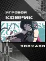 Коврик для мышки большой 900х400 ZZZ, Игровой коврик для мыши аниме Zenless Zone Zero, синий