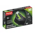 Нитриловые неопудренные перчатки Paclan комплект 25 пар, 50 шт размер M средний, черные, 407780 605536 407783