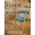 Кресло велюр для дома, Teddy Velour цвет бирюзовый, светлые ножки