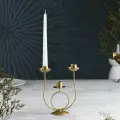 Подсвечник Трио металл на 3 свечи, 17х18 см, золотой