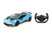 Машинка на радиоуправлении Rastar 98760 Lamborghini Huracan STO. Встроенный аккумулятор! (1:14, 34см). Двери открываются. Свет фар. Голубая