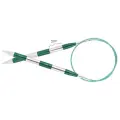 Спицы Knit Pro Smartstix 42098, диаметр 10 мм, длина 80 см, общая длина 80 см, серебристый/изумрудный1 шт.