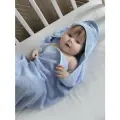 Полотенце La Notta, для новорожденного, с капюшоном, 100% хлопок, 75x75 см, голубое