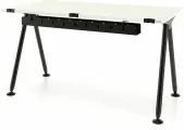 Компьютерный стол, Письменный стол Тандем (Тип 3) с пропусками для проводов и кабель-каналом 120x70x75 белый/черный