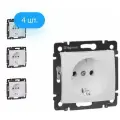 Механизм розетки Legrand Valena с заземлением белый (комплект из 4 шт.)