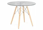 Стол обеденный Woodville стеклянный PT-151 80х80х76 clear glass / wood