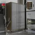 Шкаф 3дв. 144х60х210см GRACE SZF3D2S (Дуб наварра/Графит), 5уп.
