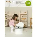 Детский горшок iFam PREMIUM EASY DOING со спинкой в форме унитаза со звуком воды, серый
