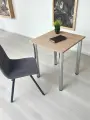 Стол письменный/ цвет Дуб Сонома, 60*60 см. Ножки хром.