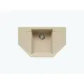 Мойка для кухни каменная POLYGRAN Riff-800, бежевая, врезная, с крылом (Опал)