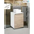 Тумба с раковиной подвесная Runo Бари 40, крафтовый дуб (раковина Моно)
