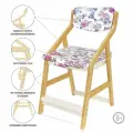 Стул растущий для школьника Робин Wood (Вуд) с чехлом, цвет Комбо белый/Колибри